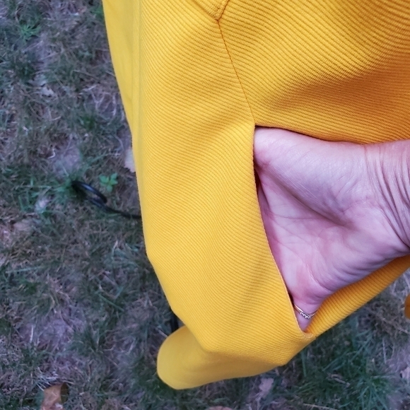 Boden Bronte Ottoman Yellow Rib Textured Knit 3/4 Sleeve Vneck Sz. 12L Dress - Picture 9 of 11